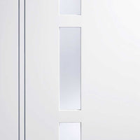 Three Folding Doors & Frame Kit - Sierra Blanco 2+1 - Frosted Glass - White Painted