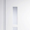 Five Folding Doors & Frame Kit - Sierra Blanco 3+2 - Frosted Glass - White Painted