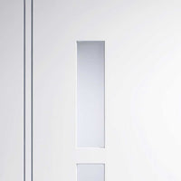 Two Folding Doors & Frame Kit - Sierra Blanco 2+0 - Frosted Glass - White Painted