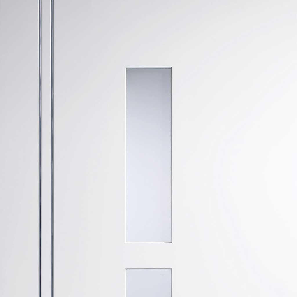 Three Folding Doors & Frame Kit - Sierra Blanco 2+1 - Frosted Glass - White Painted