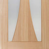 Double Sliding Door & Wall Track - Verona Oak Doors - Obscure Glass - Unfinished