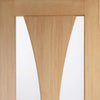 Four Sliding Wardrobe Doors & Frame Kit - Verona Oak Door - Obscure Glass - Unfinished