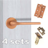 Four Pack Forme Milly Designer Lever on Round Rose - Urban Satin Copper