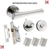 Corsica Mediterranean Bathroom Lever On Rose - Satin Nickel Handle Pack