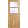 Cottage 4L Exterior Oak Door and Frame Set - Clear Double Glazing - One Unglazed Side Screen, From LPD Joinery