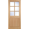 Part L Compliant Winchester Exterior Oak Door and Frame Set - Part Frosted Double Glazing - Two Unglazed Side Screens, From LPD Joinery