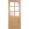 Cottage 6L Exterior Oak Door and Frame Set - Clear Double Glazing - One Unglazed Side Screen, From LPD Joinery