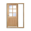 Cottage 6L Exterior Oak Door and Frame Set - Clear Double Glazing - One Unglazed Side Screen, From LPD Joinery