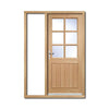 Cottage 6L Exterior Oak Door and Frame Set - Clear Double Glazing - One Unglazed Side Screen, From LPD Joinery