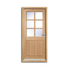 Cottage 6L Exterior Oak Door and Frame Set - Clear Double Glazing, From LPD Joinery