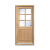 Cottage 4L Exterior Oak Door and Frame Set - Clear Double Glazing, From LPD Joinery