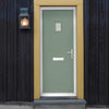OUTLET - Cottage Style Aruba 1 Composite Door Set with Linear Glass - Chartwell Green - No Damage