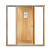 Cottage Exterior Oak Door and Frame Set - Bevel Tri Glazing - Two Unglazed Side Screens, From LPD Joinery