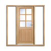 Cottage 6L Exterior Oak Door and Frame Set - Clear Double Glazing - Two Unglazed Side Screens, From LPD Joinery