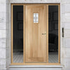 Cottage Exterior Oak Door and Frame Set - Bevel Tri Glazing - Two Unglazed Side Screens, From LPD Joinery