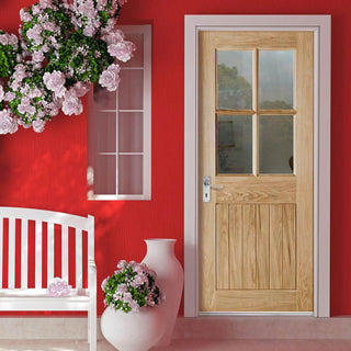 Image: Cottage 4L Exterior Oak Door - Clear Double Glazing