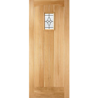 Cottage Exterior Oak Door and Frame Set - Bevel Tri Glazing - One Unglazed Side Screen, From LPD Joinery
