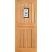 Cottage Stable Oak Door and Frame Set - 1L Leaded Tri Glazing