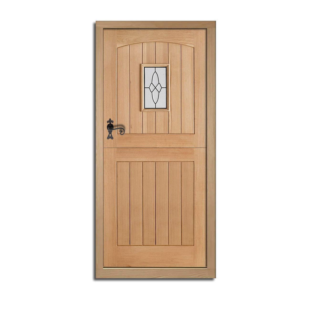 Cottage Stable Oak Door and Frame Set - 1L Leaded Tri Glazing
