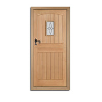 Cottage Stable Oak Door and Frame Set - 1L Leaded Tri Glazing