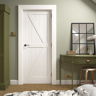 Image: Frame Ledge and Braced Cottage Door - White Primed