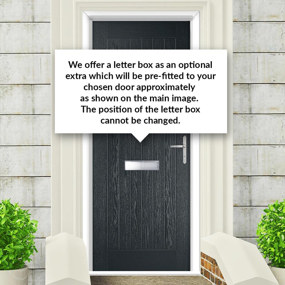 Country Style Aruba 1 Composite Front Door Set with Abstract Glass - Shown in Anthracite Grey