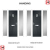 Country Style Aruba 1 Composite Front Door Set with Double Side Screen - Abstract Glass - Shown in Anthracite Grey