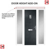 Country Style Aruba 1 Composite Front Door Set with Double Side Screen - Abstract Glass - Shown in Anthracite Grey