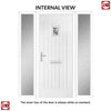Country Style Aruba 1 Composite Front Door Set with Double Side Screen - Abstract Glass - Shown in Anthracite Grey