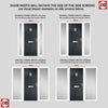 Country Style Aruba 1 Composite Front Door Set with Double Side Screen - Abstract Glass - Shown in Anthracite Grey