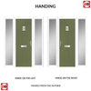 Country Style Aruba 1 Composite Front Door Set with Double Side Screen - Sandblast Ellie Glass - Shown in Reed Green