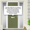 Country Style Aruba 1 Composite Front Door Set with Double Side Screen - Sandblast Ellie Glass - Shown in Reed Green