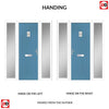 Country Style Aruba 1 Composite Front Door Set with Double Side Screen - Mirage Glass - Shown in Pastel Blue