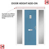 Country Style Aruba 1 Composite Front Door Set with Double Side Screen - Mirage Glass - Shown in Pastel Blue