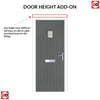 Country Style Aruba 1 Composite Front Door Set with Linear Glass - Shown in Mouse Grey