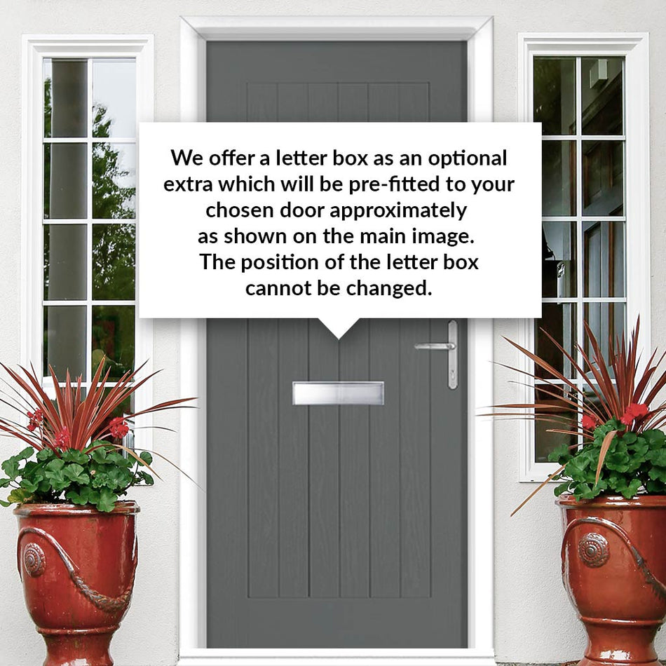 Country Style Aruba 1 Composite Front Door Set with Linear Glass - Shown in Mouse Grey