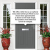 Country Style Aruba 1 Composite Front Door Set with Linear Glass - Shown in Mouse Grey