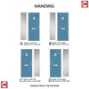 Country Style Aruba 1 Composite Front Door Set with Single Side Screen - Mirage Glass - Shown in Pastel Blue