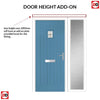Country Style Aruba 1 Composite Front Door Set with Single Side Screen - Mirage Glass - Shown in Pastel Blue