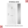 Country Style Aruba 1 Composite Front Door Set with Single Side Screen - Mirage Glass - Shown in Pastel Blue