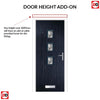 Country Style Aruba 3 Composite Front Door Set with Central Abstract Glass - Shown in Blue