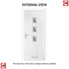 Country Style Aruba 3 Composite Front Door Set with Central Abstract Glass - Shown in Blue