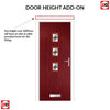 Country Style Aruba 3 Composite Front Door Set with Central Diamond Grey Glass - Shown in Red