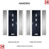 Country Style Aruba 3 Composite Front Door Set with Double Side Screen - Central Abstract Glass - Shown in Blue