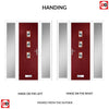 Country Style Aruba 3 Composite Front Door Set with Double Side Screen - Central Diamond Grey Glass - Shown in Red