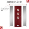 Country Style Aruba 3 Composite Front Door Set with Double Side Screen - Central Diamond Grey Glass - Shown in Red