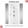 Country Style Aruba 3 Composite Front Door Set with Double Side Screen - Central Diamond Grey Glass - Shown in Red