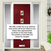 Country Style Aruba 3 Composite Front Door Set with Double Side Screen - Central Diamond Grey Glass - Shown in Red