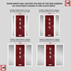 Country Style Aruba 3 Composite Front Door Set with Double Side Screen - Central Diamond Grey Glass - Shown in Red