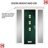 Country Style Aruba 3 Composite Front Door Set with Double Side Screen - Central Laptev Green Glass - Shown in Green